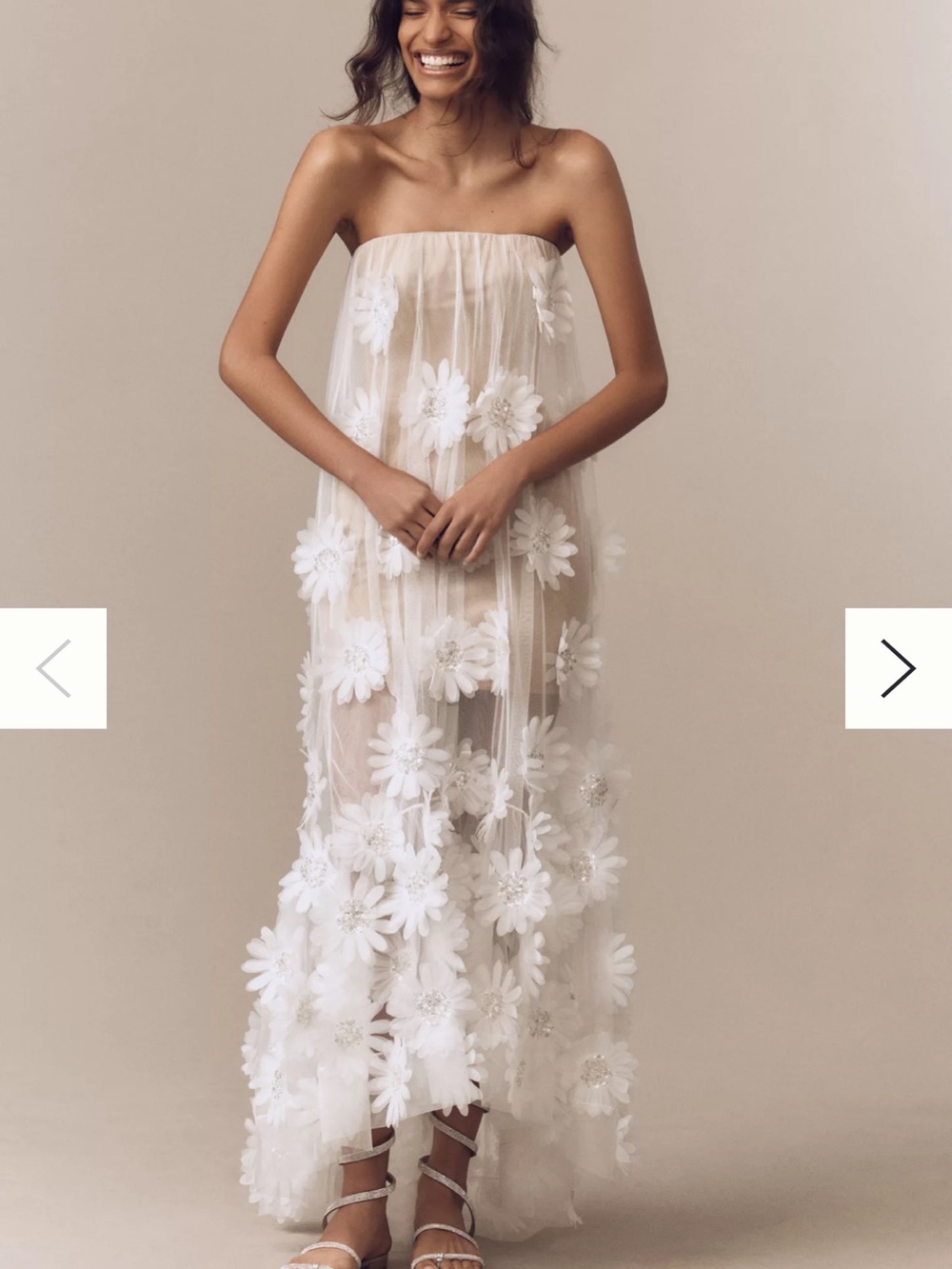 Helsi Athena Strapless 3D Floral High-Low Dress